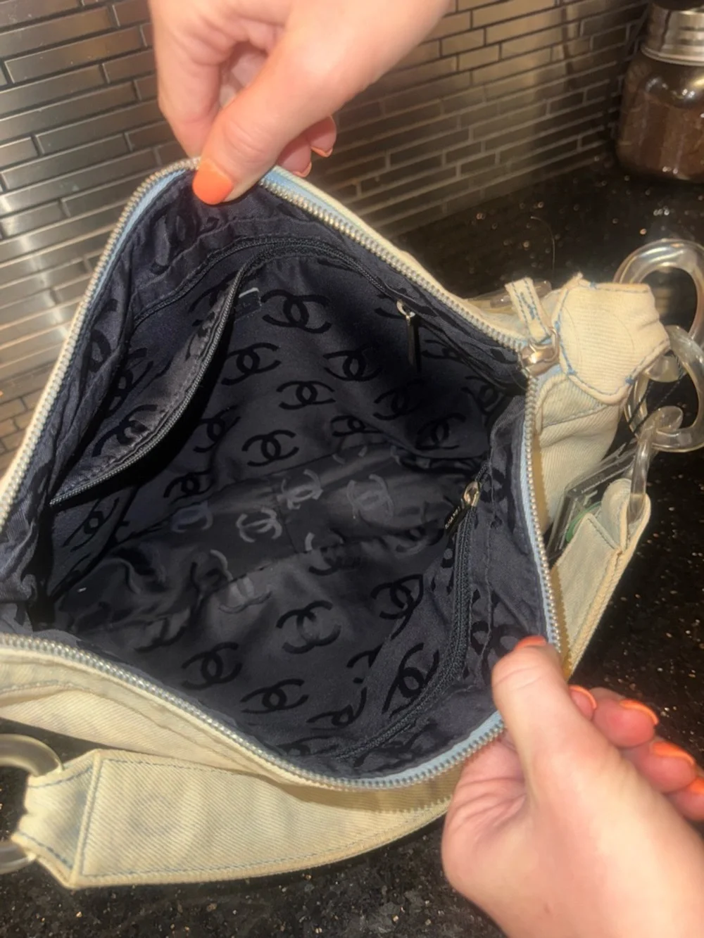 CHANEL Light Blue Denim Shoulder Bag - Picture 10 of 14